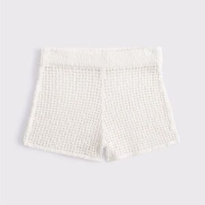 Abercrombie & Fitch White Knit Waffle Shorts